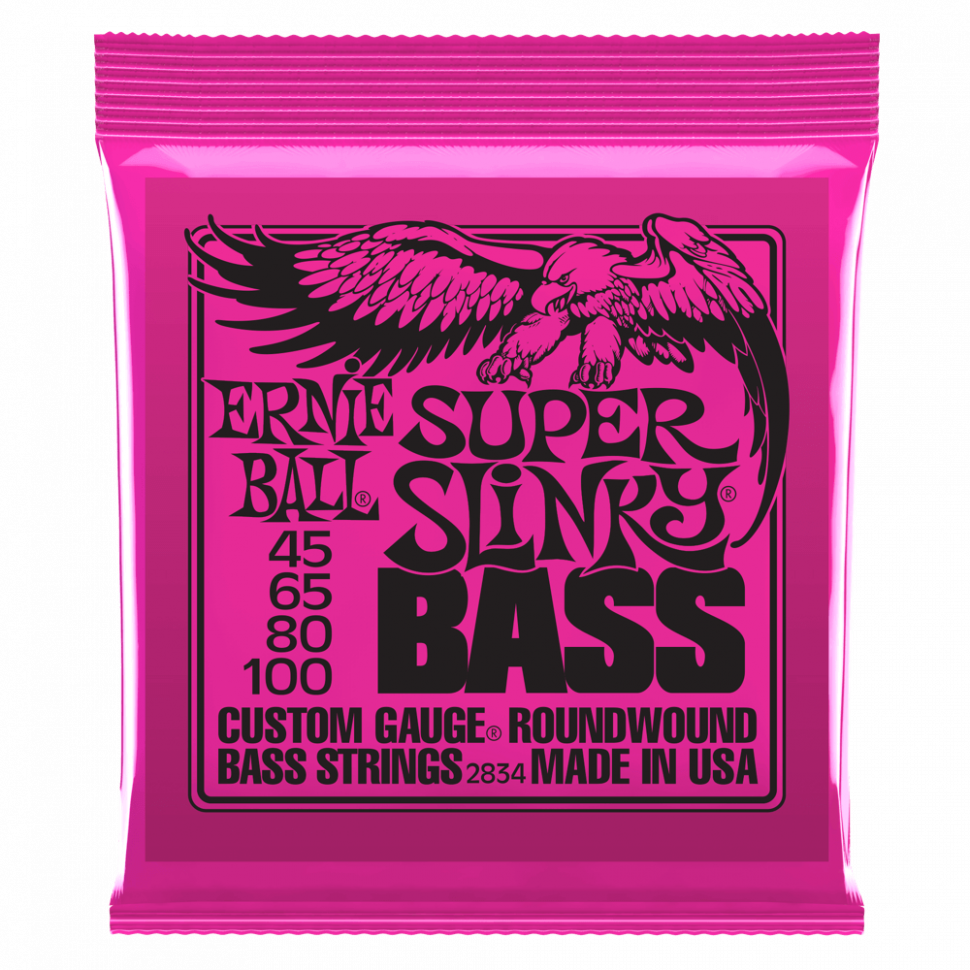 Струны для бас-гитары Ernie Ball 2834 Super Slinky Nickel Wound Bass 45-100