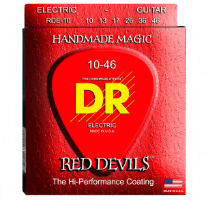 DR RDE-10 RED DEVILS™ струны для электрогитары, красные, 10 - 46