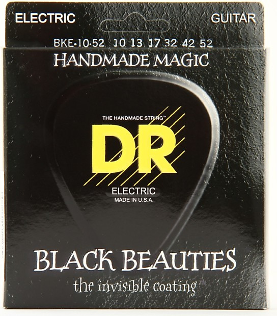 DR Strings BKE-10/52 Black Beauties Black Coated Electric 10-52 струны для электрогитары