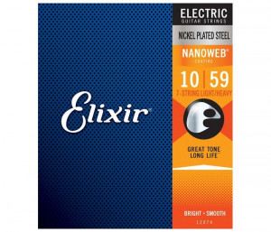 ​Струны для электрогитары Elixir 10-59 12074 Nanoweb Light Heavy 7 string