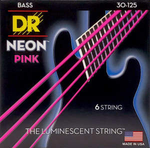 DR NPB6-30 - HI-DEF NEON™ струны для 6-струнной бас- гитары, с люминесцентным покрытием, розовые 30 - 125