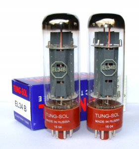Лампа Tung-Sol EL34B подобранные в пару/четверку для усилителя мощности