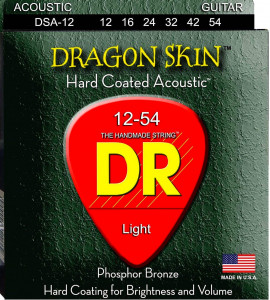 DR Strings DSA-12 Dragon Skin Clear Coated Acoustic 12-54 струны для акустической гитары