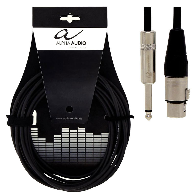Alpha Audio Pro Line кабель микрофонный XLR(f) - Jack 6,3 (моно) 6 м.