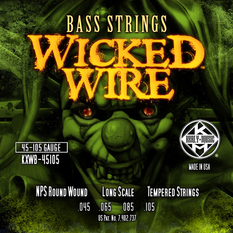​Струны для бас-гитары Kerly KXWB-45105 Wicked Wire Nickel Plated Steel Tempered 45-105