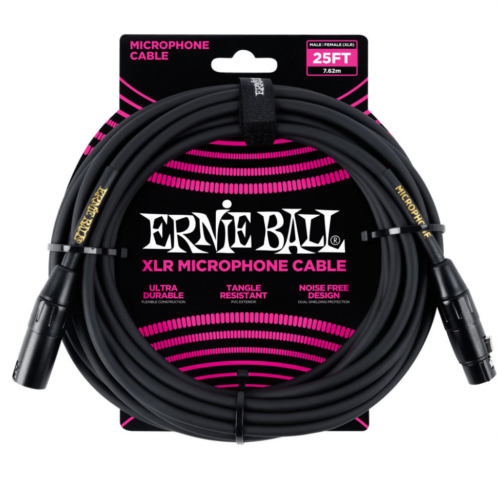 Ernie Ball 6073 кабель микрофонный, XLR - XLR, 7,62 м, чёрный купить в интернет магазине в Москве, цены
