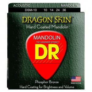 DR DSM-10 - DRAGON SKIN™- струны для мандолины с прозрачным покрытием, 10 - 36