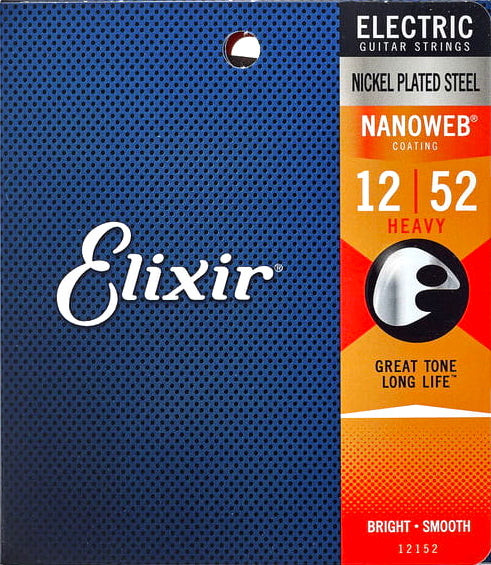 Струны для электрогитары Elixir 12152 Nanoweb Nickel Heavy 12-52