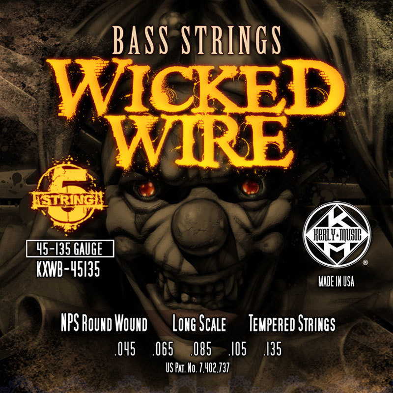 ​Струны для бас-гитары Kerly KXWB-45135 Wicked Wire Nickel Plated Steel Tempered 45-135