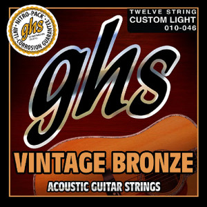 GHS VN-12CL Vintage Bronze набор струн для 12-струнной акустической гитары, 10/10-46/24