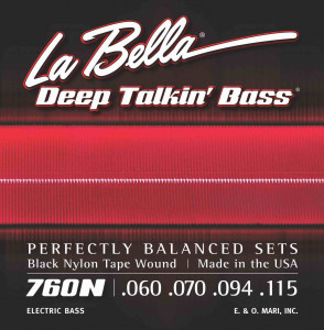 ​Струны для бас-гитары La Bella 760N Black Nylon Tape Wound​ 60-115