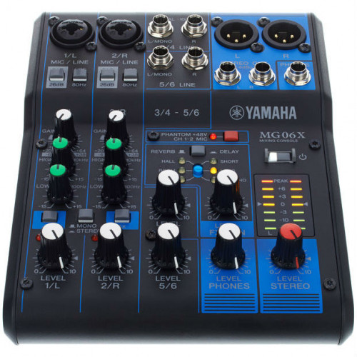 Yamaha MG06X компактный микшерный пульт 6 каналов, 2 микрофонных входа, 2 линии стерео, FX