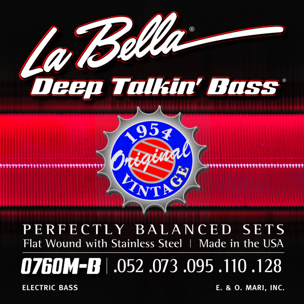 Струны для бас-гитары La Bella 0760M-B Deep Talkin' Bass сталь 52-128