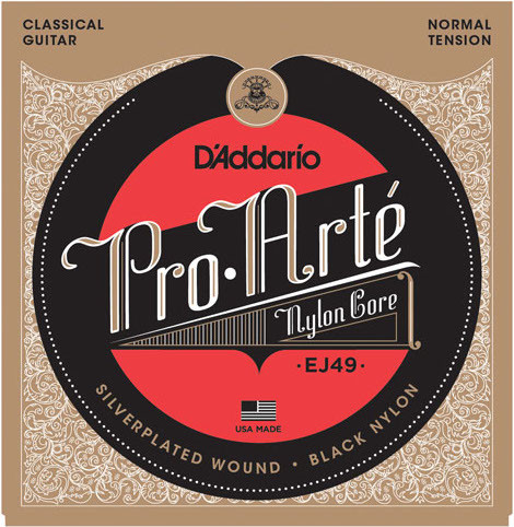 Струны для классической гитары D'Addario EJ49 Pro-Arte Black Nylon Normal Tension