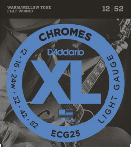 Струны для электрогитары D'Addario ECG25 Chromes Flat Wound Light 12-52