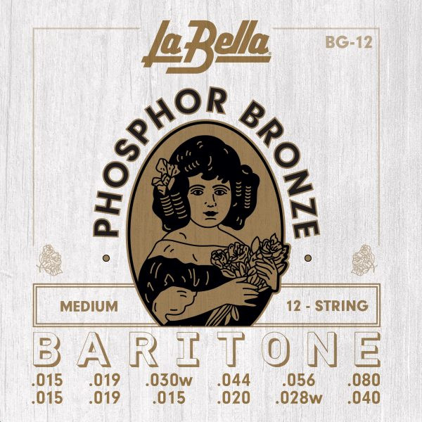 La Bella BG-12 комплект струн для 12-струнной гитары баритон, фосфорная бронза, 15-80