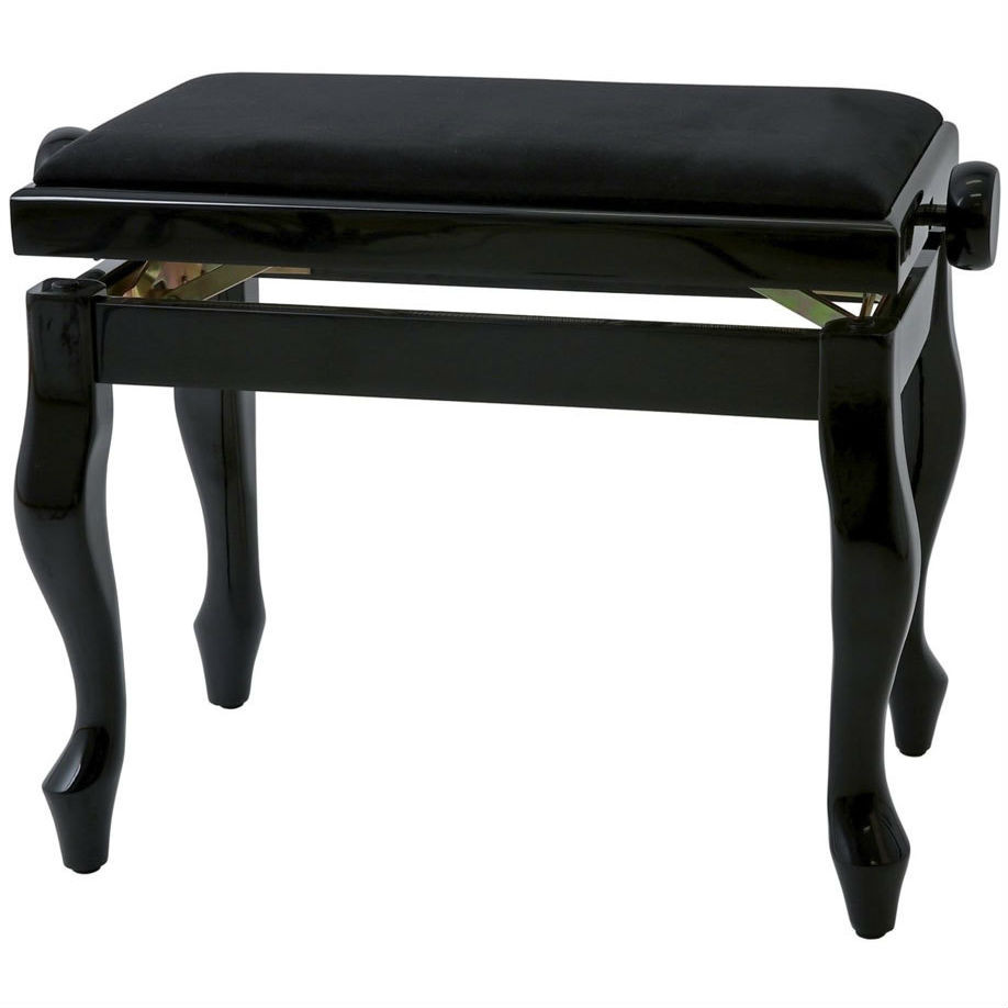 Gewa Piano Bench Deluxe Classic Black Matt банкетка черная матовая гнутые ножки верх черный