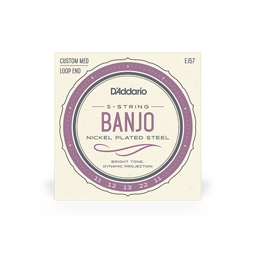 D'Addario EJ57 - комплект струн для 5 струнного банджо 11-12-13-22-11