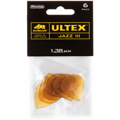 Медиаторы Dunlop 427P Ultex Jazz III 1,38 мм набор из 6 шт