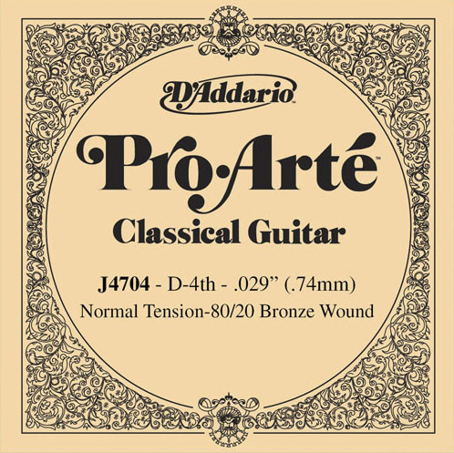 D'Addario J4704 отдельная 4-ая струна для классической гитары бронза 80/20