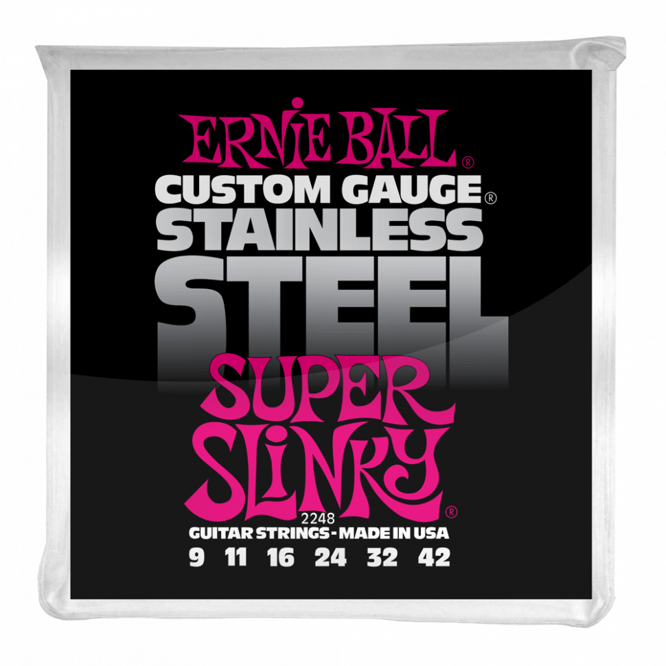 Струны для электрогитары Ernie Ball 2248 Super Slinky Stainless Steel 9-42