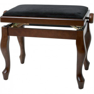 Gewa Piano Bench Deluxe Classic Walnut Matt банкетка орех матовый гнутые ножки верх черный