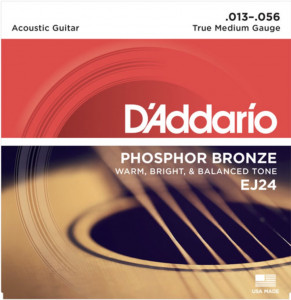 D'Addario EJ24 Phosphor Bronze Acoustic True Medium, 13-56 струны для акустической гитары