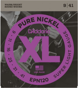 ​Струны для электрогитары D'Addario EPN120 Pure Nickel Super Light 9-41