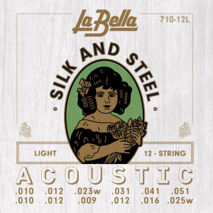 La Bella 710-12L Light Silk and Steel комплект струн для акустической 12-струнной гитары (10-51)