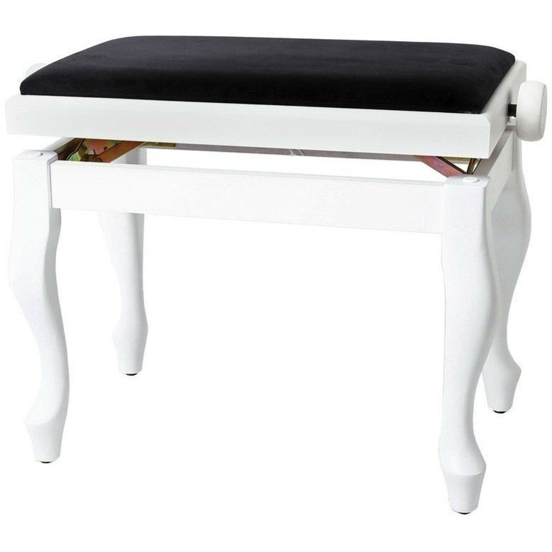 Gewa Piano Bench Deluxe Classic White Matt банкетка белая матовая гнутые ножки верх черный