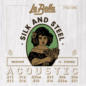 La Bella 710-12M Medium Silk and Steel комплект струн для акустической 12-струнной гитары (12-56)