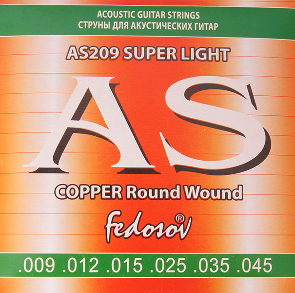 Fedosov AS209 Copper Round Wound комплект струн для акустической гитары (9-45)