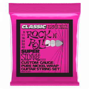 Струны для электрогитары Ernie Ball 2253 Super Slinky Classic Rock N Roll Pure Nickel 9-42