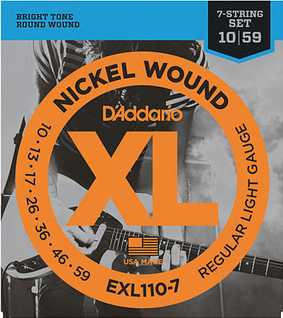 Струны для электрогитары D'Addario EXL110-7 7-String Regular Light Nickel Wound 10-59
