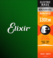 Одиночная струна для бас-гитары Elixir 15432 Nickel Wound Nanoweb Light B Taperwound 130