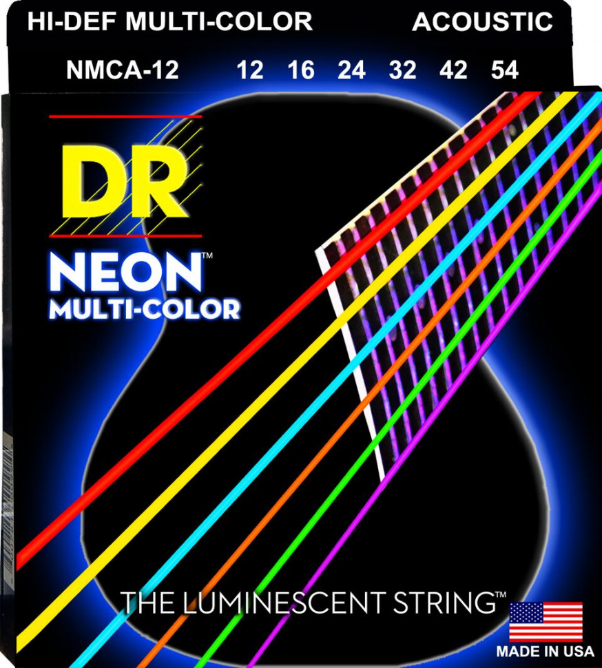 DR Strings NMCA-12 Multi-Color Coated Acoustic 12-54 Medium струны для акустической гитары