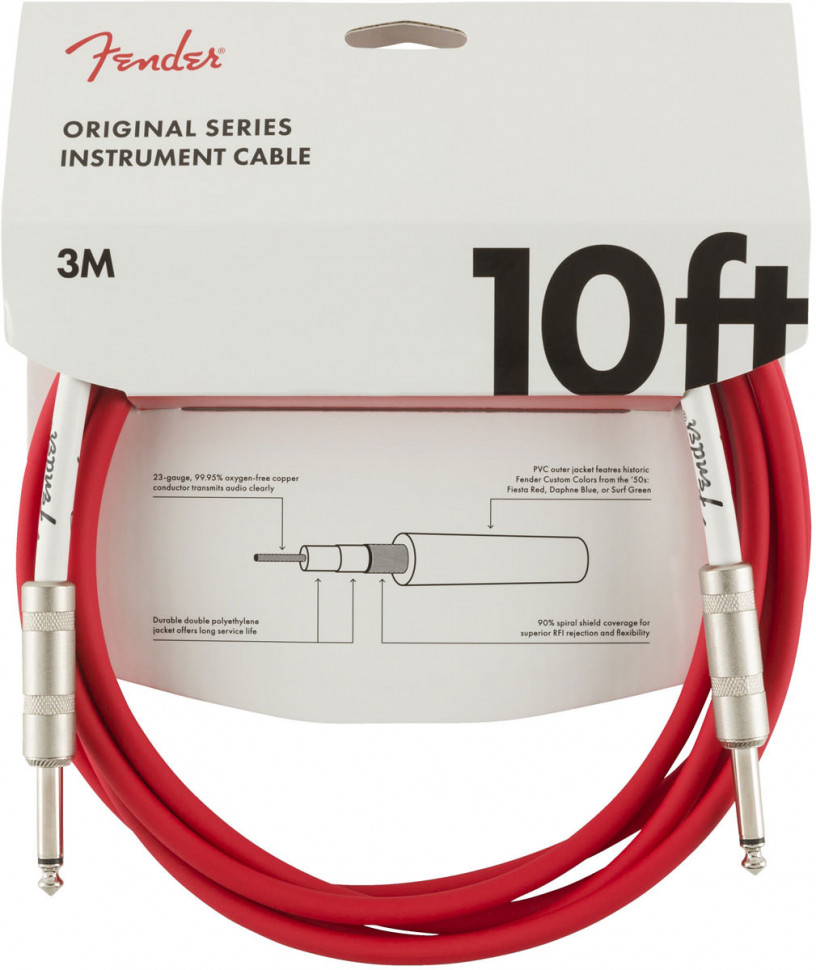 Fender 10' OR INST Cable FRD Fiesta Red кабель инструментальный 3 м