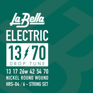​Струны для электрогитары La Bella HRS-D4 Hard Rockin Steel Drop Six 13-70