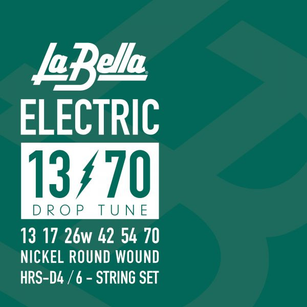 ​Струны для электрогитары La Bella HRS-D4 Hard Rockin Steel Drop Six 13-70