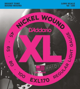 ​Струны для бас-гитары D'Addario EXL170 Nickel Wound Light 45-100, Long Scale