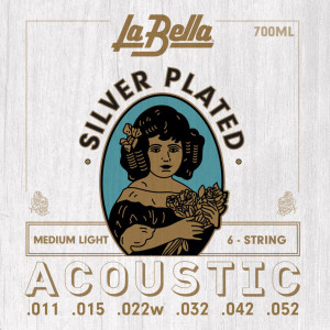 La Bella 700ML Silver-Plated Medium Light 11-52 струны для акустической гитары