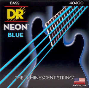 DR NBB-40 HI-DEF NEON™ струны для 4-струнной бас- гитары, с люминесцентным покрытием, синие 40 - 100