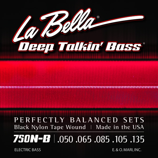 ​Струны для бас-гитары La Bella 750N-B 50-135 Black Nylon Tape Wound