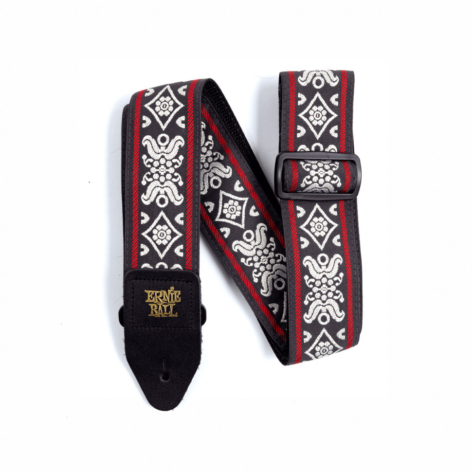 Ernie Ball 4669 жаккардовый ремень с рисунком Blackjack Red