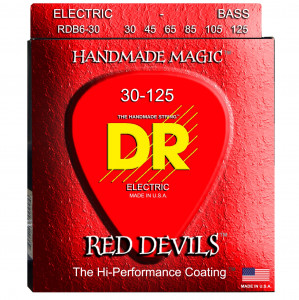 DR RDB6-30 - RED DEVILS™ - струны для 6-струнной бас- гитары, с покрытием, красные 30 - 125
