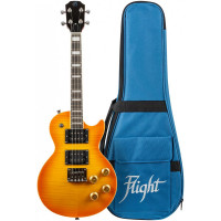 Flight Centurion Tenor VB электроукулеле, Les Paul, тенор, цвет Vintage Burst, чехол