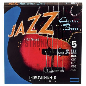 Thomastik JF365 Jazz Flat Wound струны для 5-струнной бас-гитары, никель, 44-136
