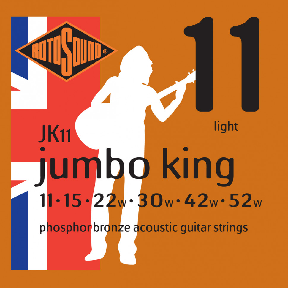 Rotosound JK11 Jumbo King Phosphor Bronze струны для акустической гитары 11-52