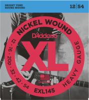 ​Струны для электрогитары D'Addario EXL145 Heavy Plain 3rd Nickel Wound 12-54