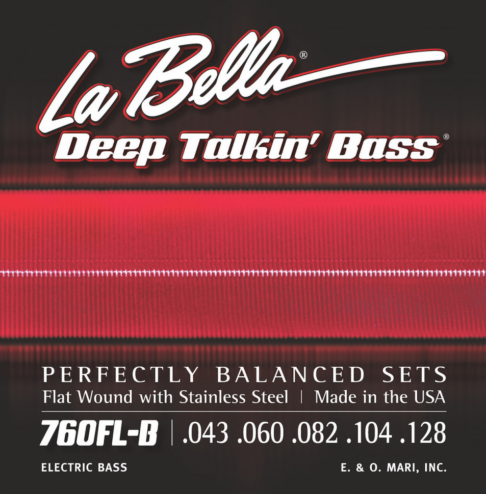 Струны для бас-гитары La Bella 760FL-B Deep Talkin Bass Flats Stainless Steel 43-128
